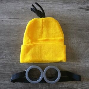 Minion Costume Set Kids Yellow Beanie and Goggles Despicable Me Cosplay
